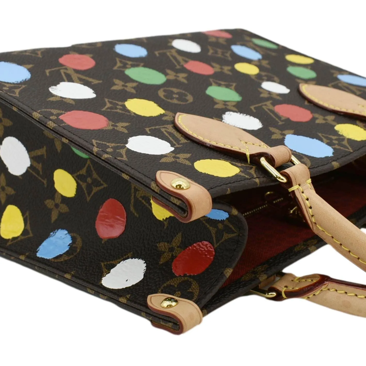 LOUIS VUITTON Onthego PM Yayoi Kusama Dots Monogram Canvas Shoulder Bag Multicolor