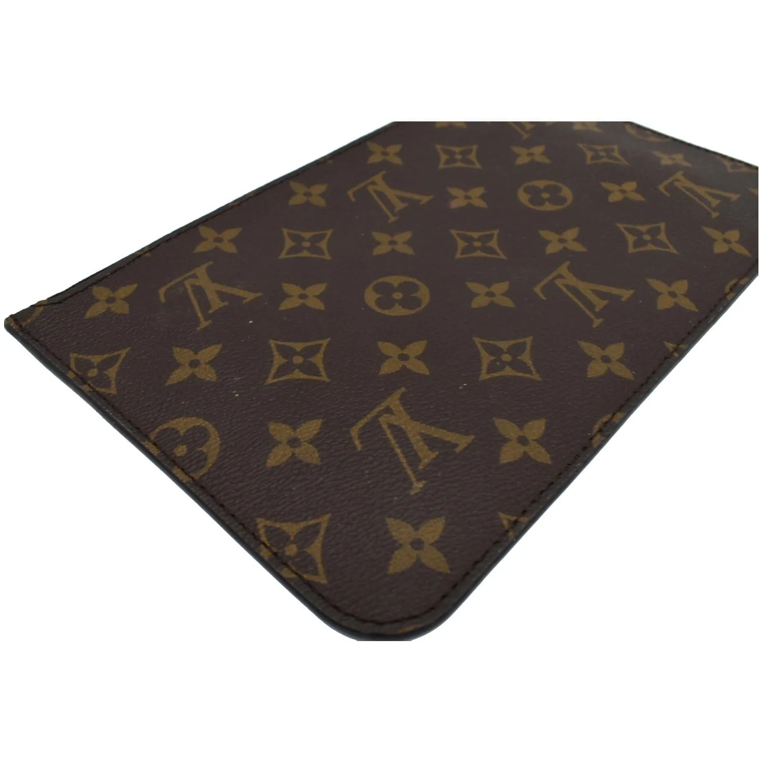 LOUIS VUITTON Pochette Wristlet Pouch Monogram Canvas Neverfull MM Brown