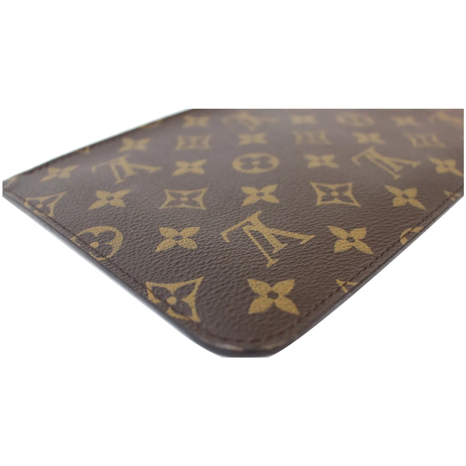 LOUIS VUITTON Pochette Wristlet Pouch Monogram Canvas Neverfull Totem MM Brown
