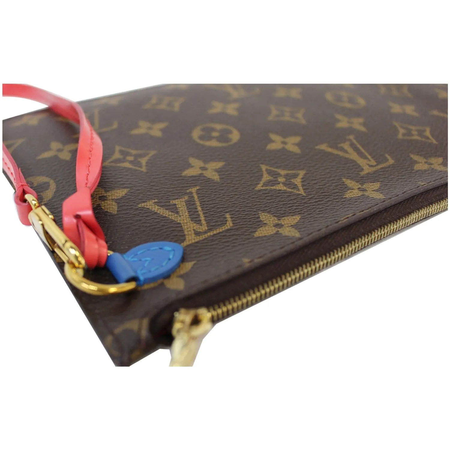 LOUIS VUITTON Pochette Wristlet Pouch Monogram Canvas Neverfull Totem MM Brown