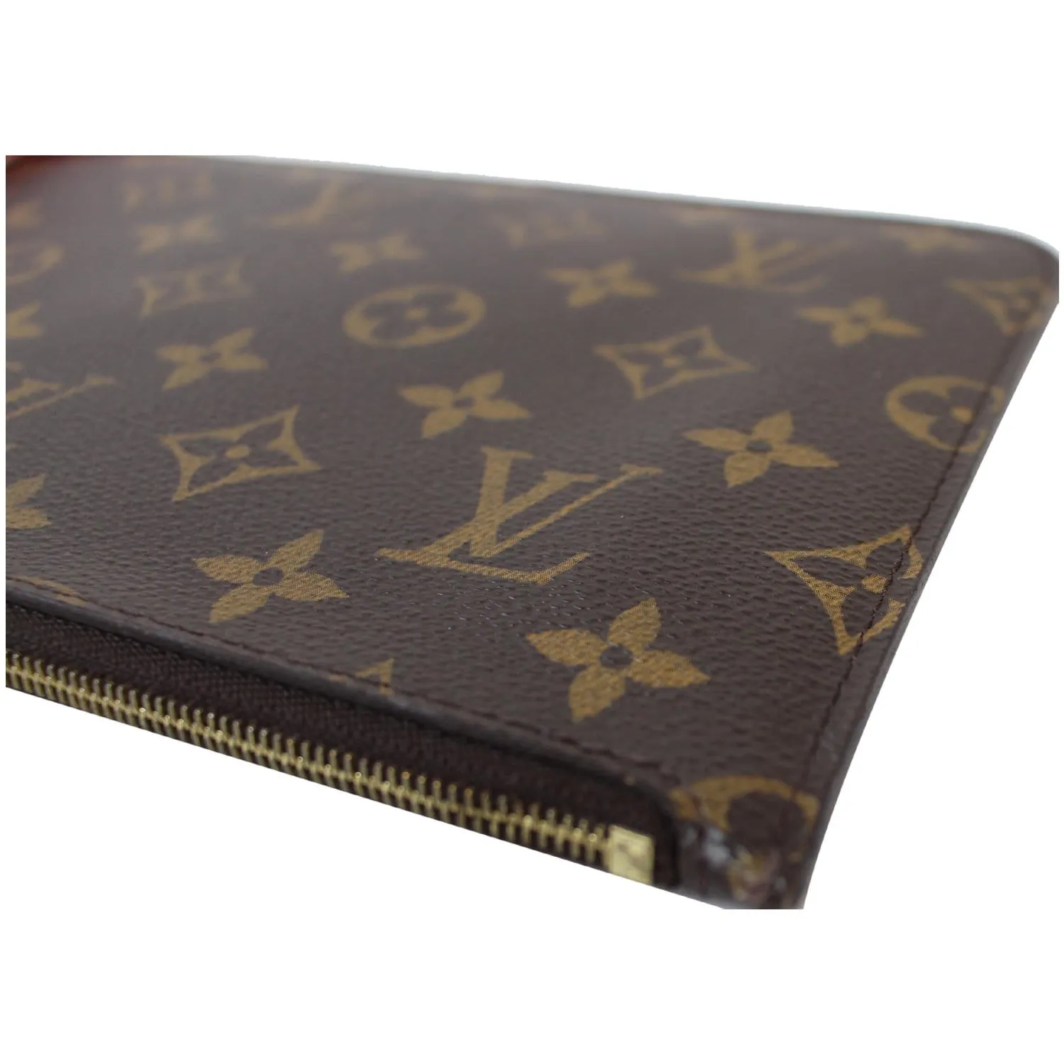 LOUIS VUITTON Pochette Wristlet Pouch Monogram Canvas Neverfull Totem MM Brown