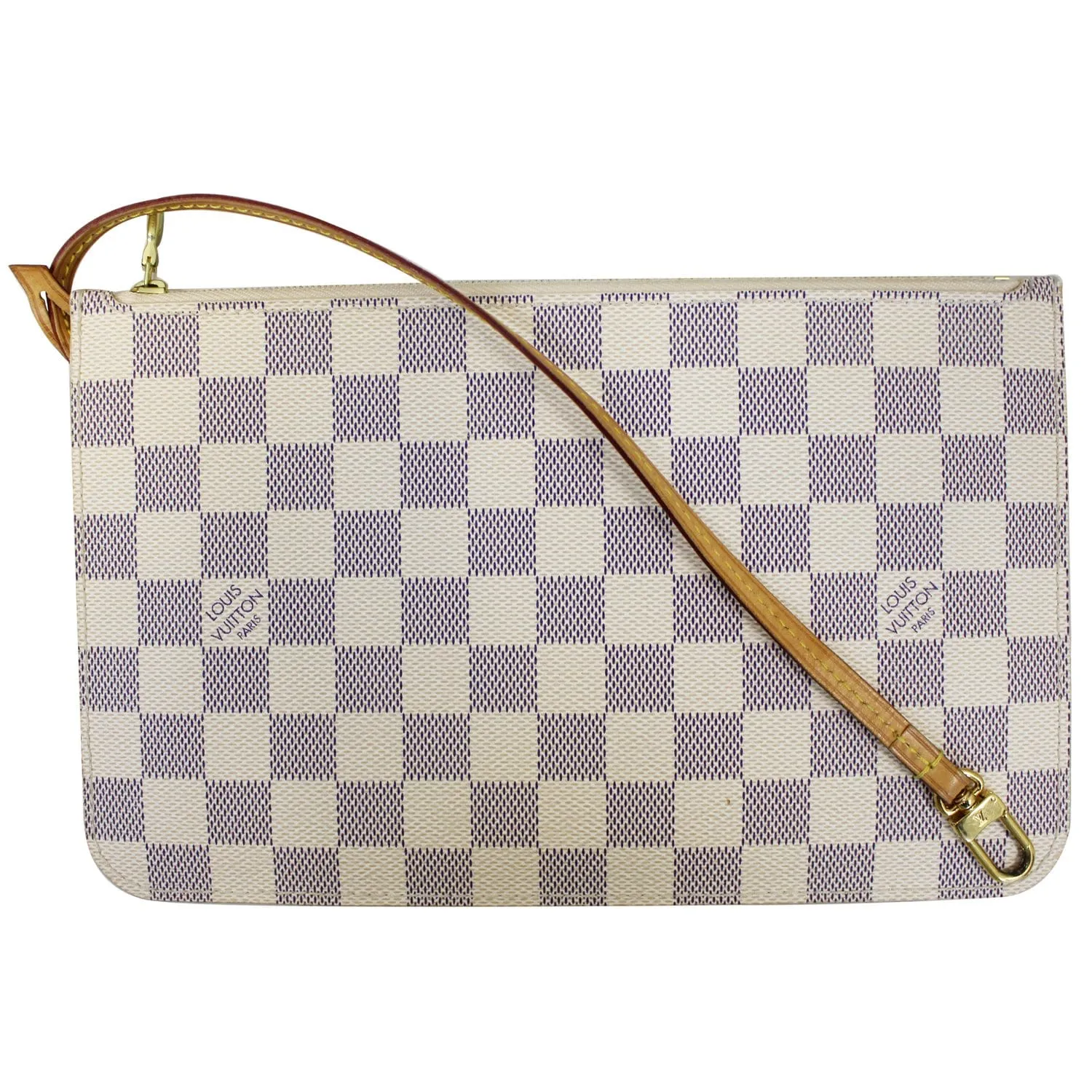 LOUIS VUITTON Pochette Wristlet Pouch Neverfull MM Damier Azur