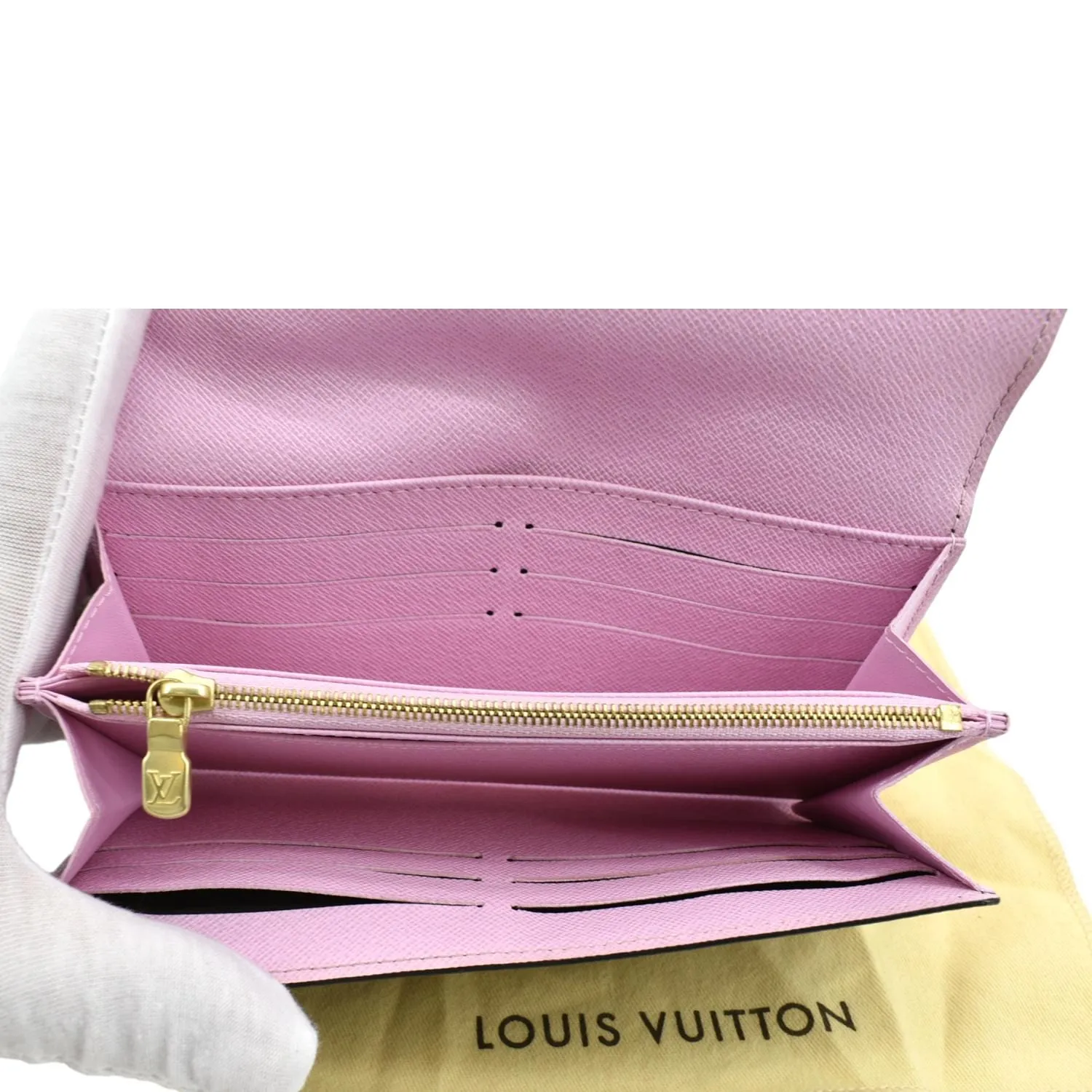 LOUIS VUITTON Sarah Evasion Monogram Canvas Wallet Brown