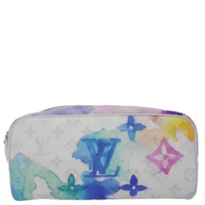 LOUIS VUITTON Watercolor Dopp Kit Monogram Coated Canvas White Toiletry Pouch