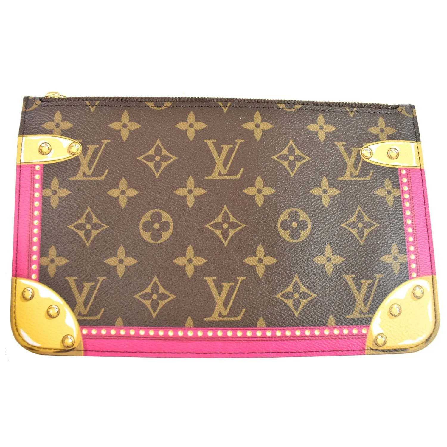 LOUIS VUITTON Wristlet Pouch Monogram Summer Trunk Neverfull MM Brown