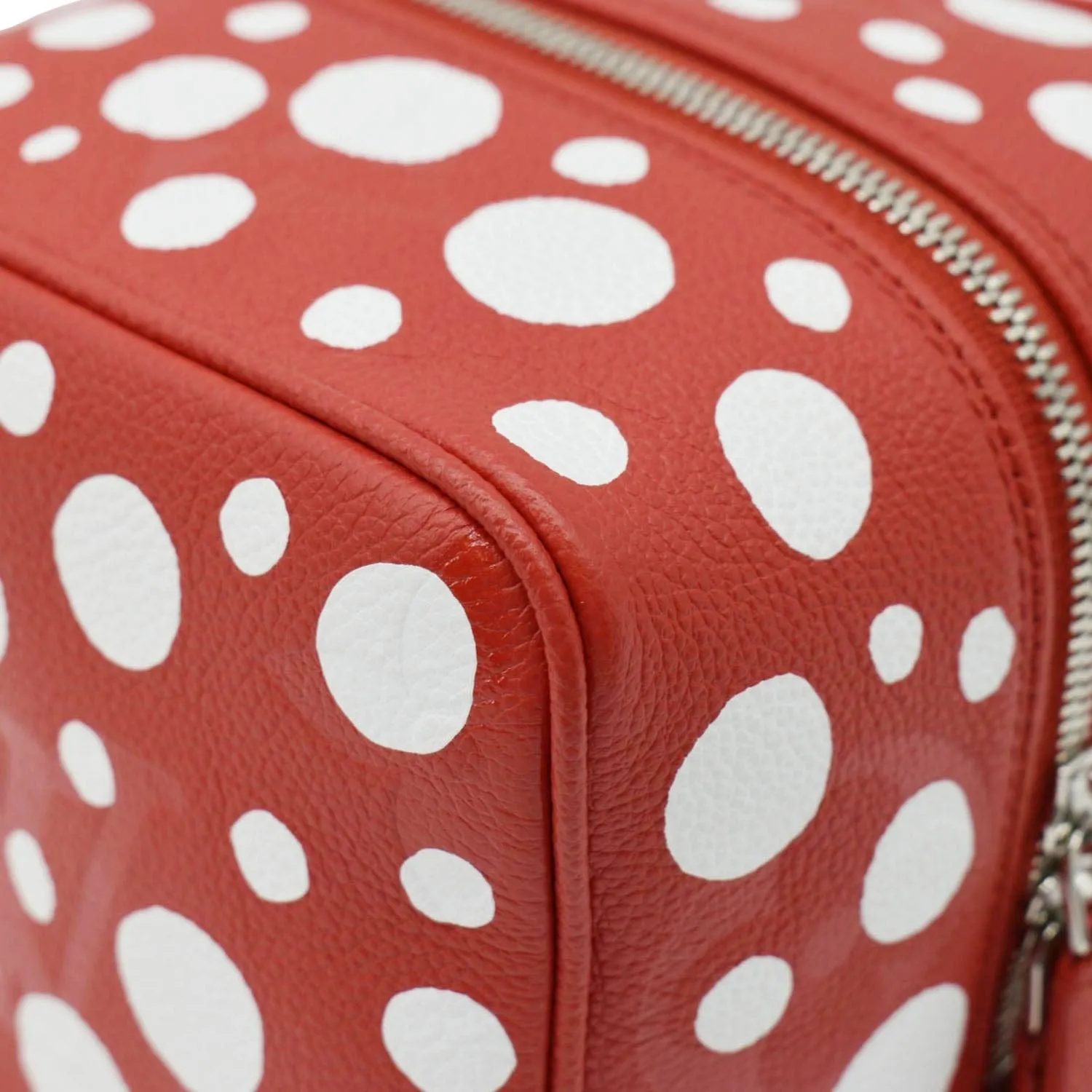 LOUIS VUITTON x YAYOI Kusama Square Overseas Monogram Leather Shoulder Bag Red