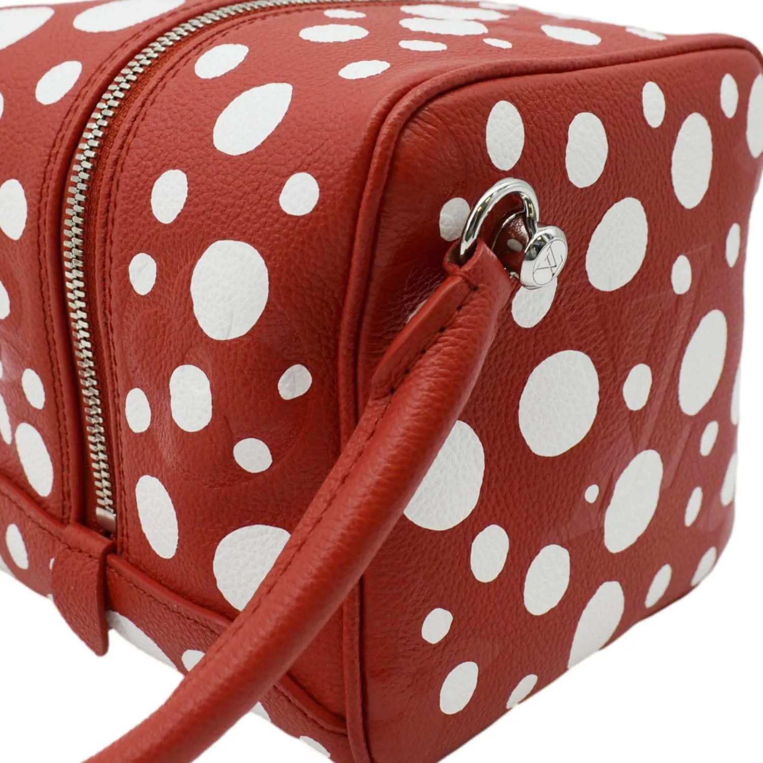 LOUIS VUITTON x YAYOI Kusama Square Overseas Monogram Leather Shoulder Bag Red