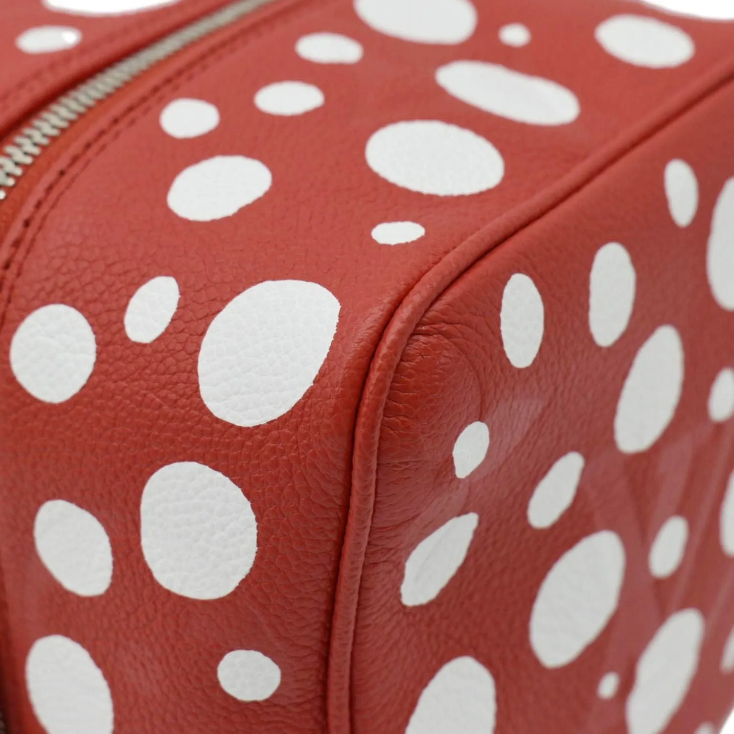 LOUIS VUITTON x YAYOI Kusama Square Overseas Monogram Leather Shoulder Bag Red