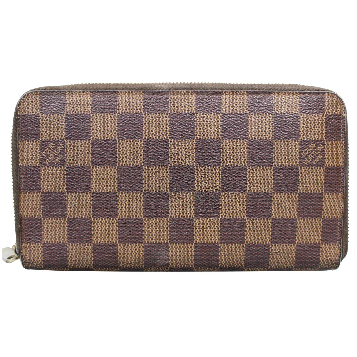 LOUIS VUITTON Zippy Damier Ebene Organizer Wallet Brown