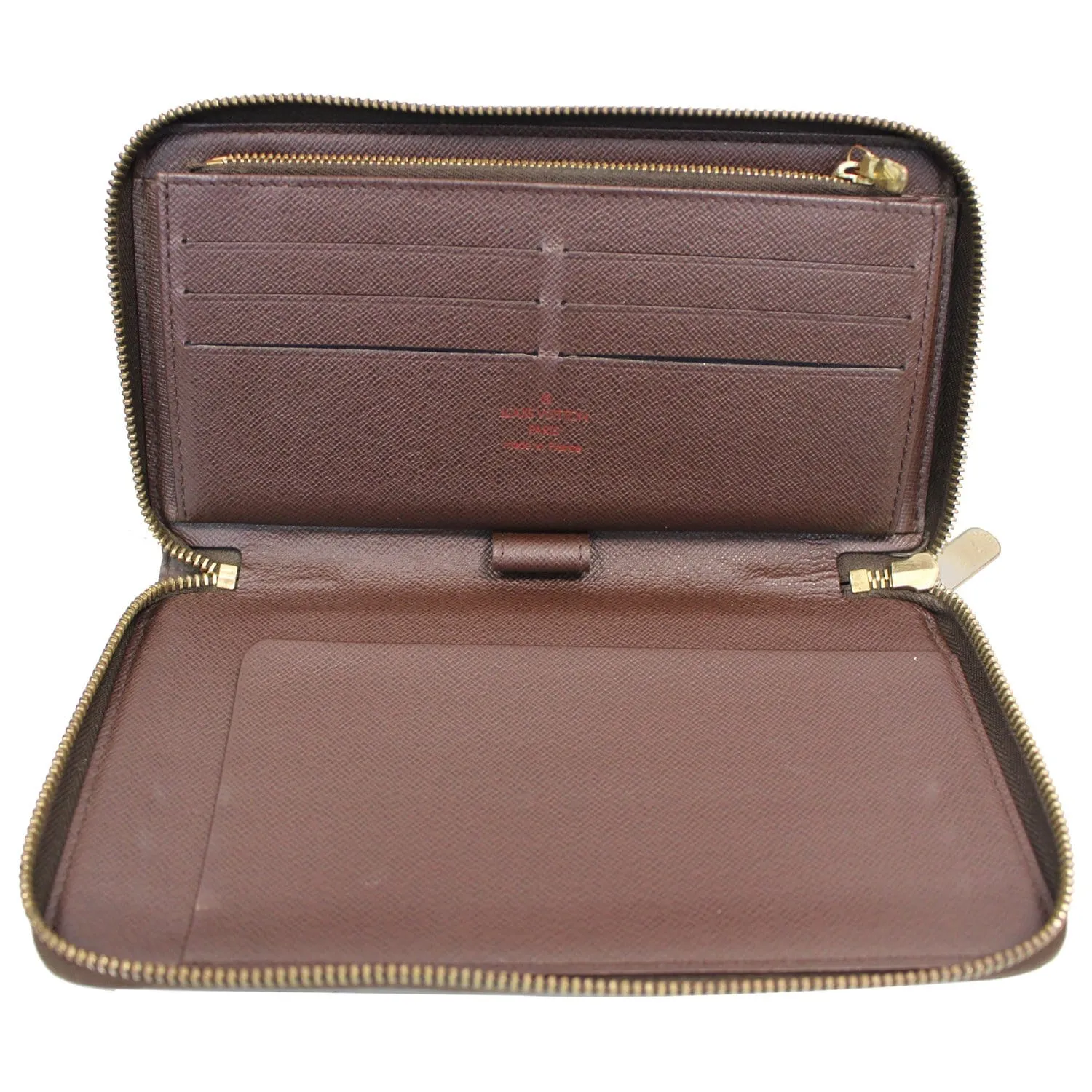 LOUIS VUITTON Zippy Damier Ebene Organizer Wallet Brown