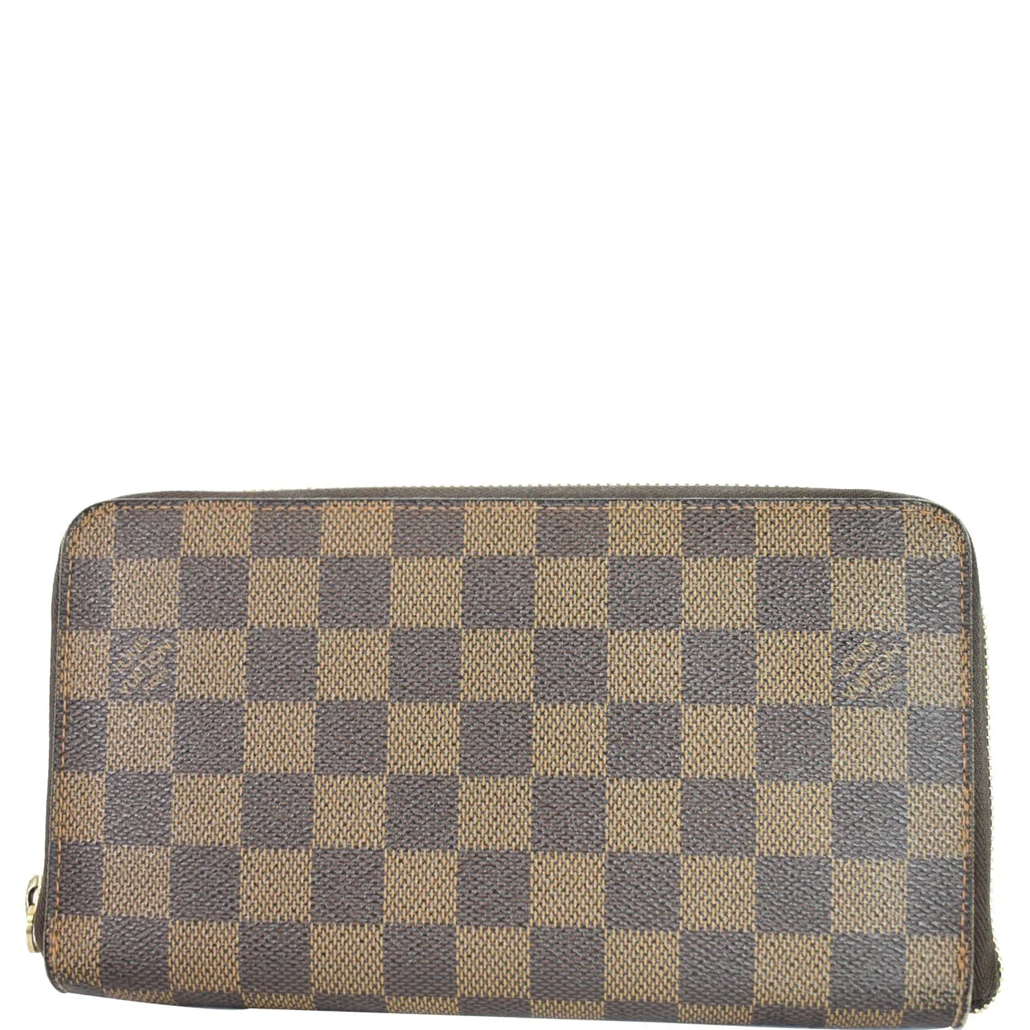 LOUIS VUITTON Zippy Damier Ebene Organizer Wallet Brown