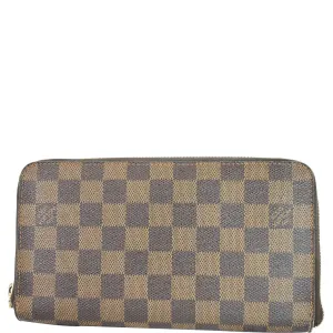 LOUIS VUITTON Zippy Damier Ebene Organizer Wallet Brown