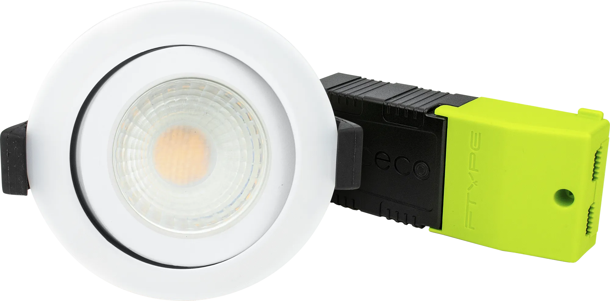 Luceco EFCA60W40 FType Compact Adjustable 6W Cool White 4000K IP20 Fire Rated Downlight - White