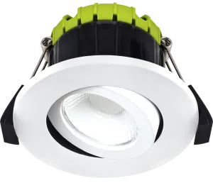 Luceco EFCA60W40 FType Compact Adjustable 6W Cool White 4000K IP20 Fire Rated Downlight - White