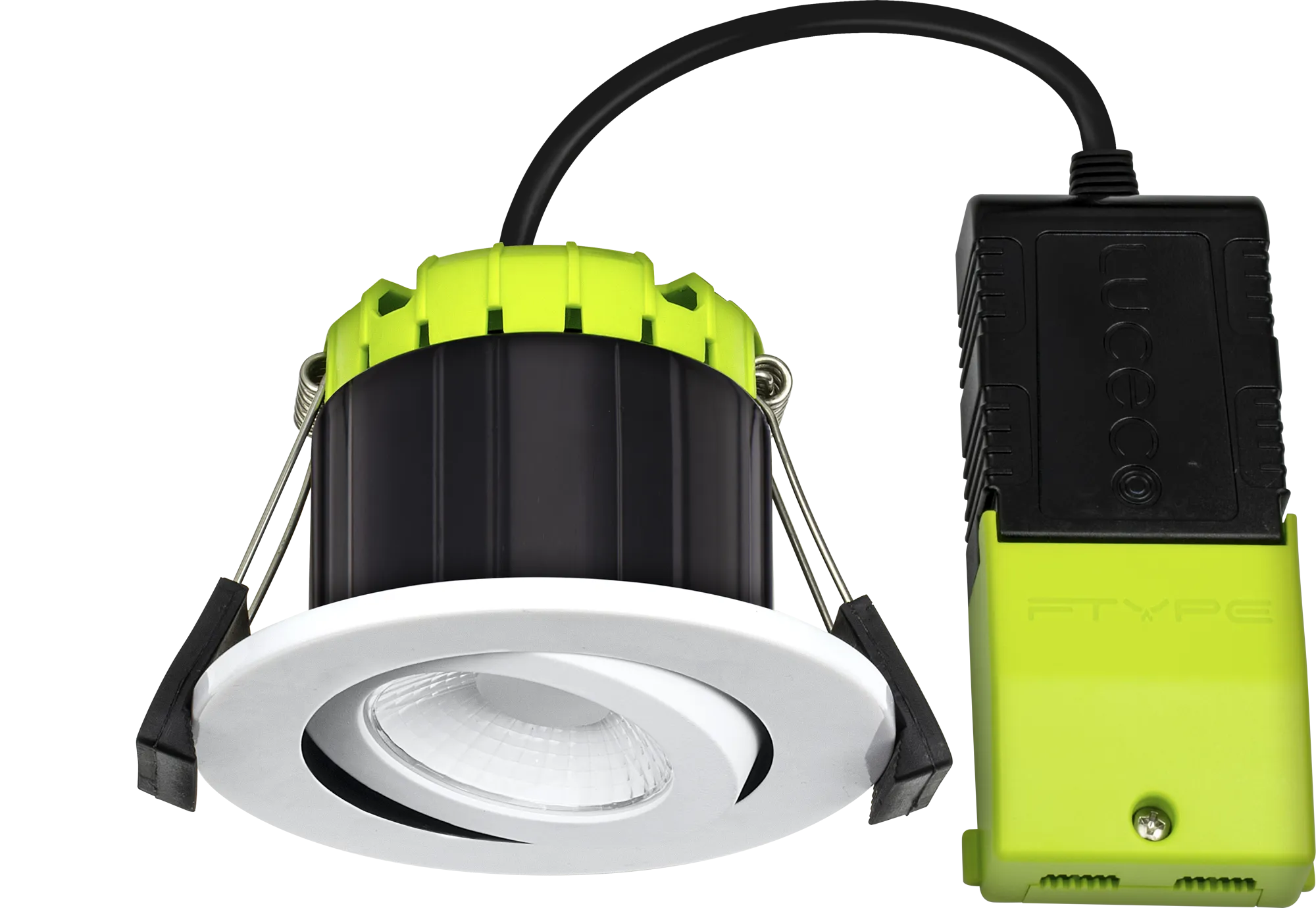 Luceco EFCA60W40 FType Compact Adjustable 6W Cool White 4000K IP20 Fire Rated Downlight - White