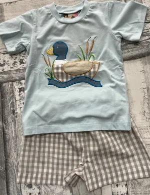 MALLARD DUCK APPLIQUE SHORT SET | Last One Size 4T
