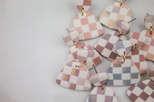 March Earring of the Month - Rainbow Checkered Dangles (Choose your colors)