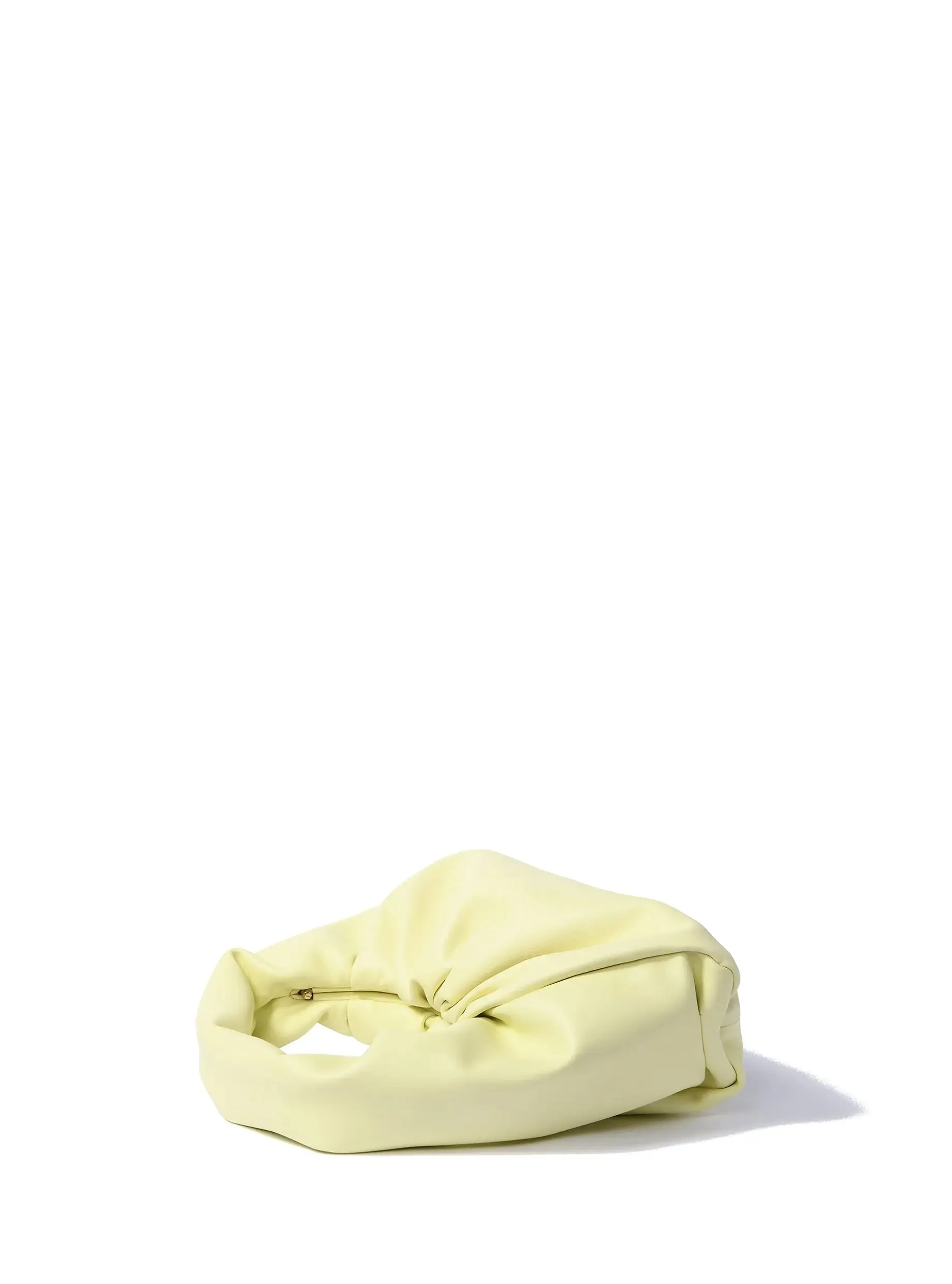Marshmallow Croissant Leather Bag, Bright Yellow by Bob Oré