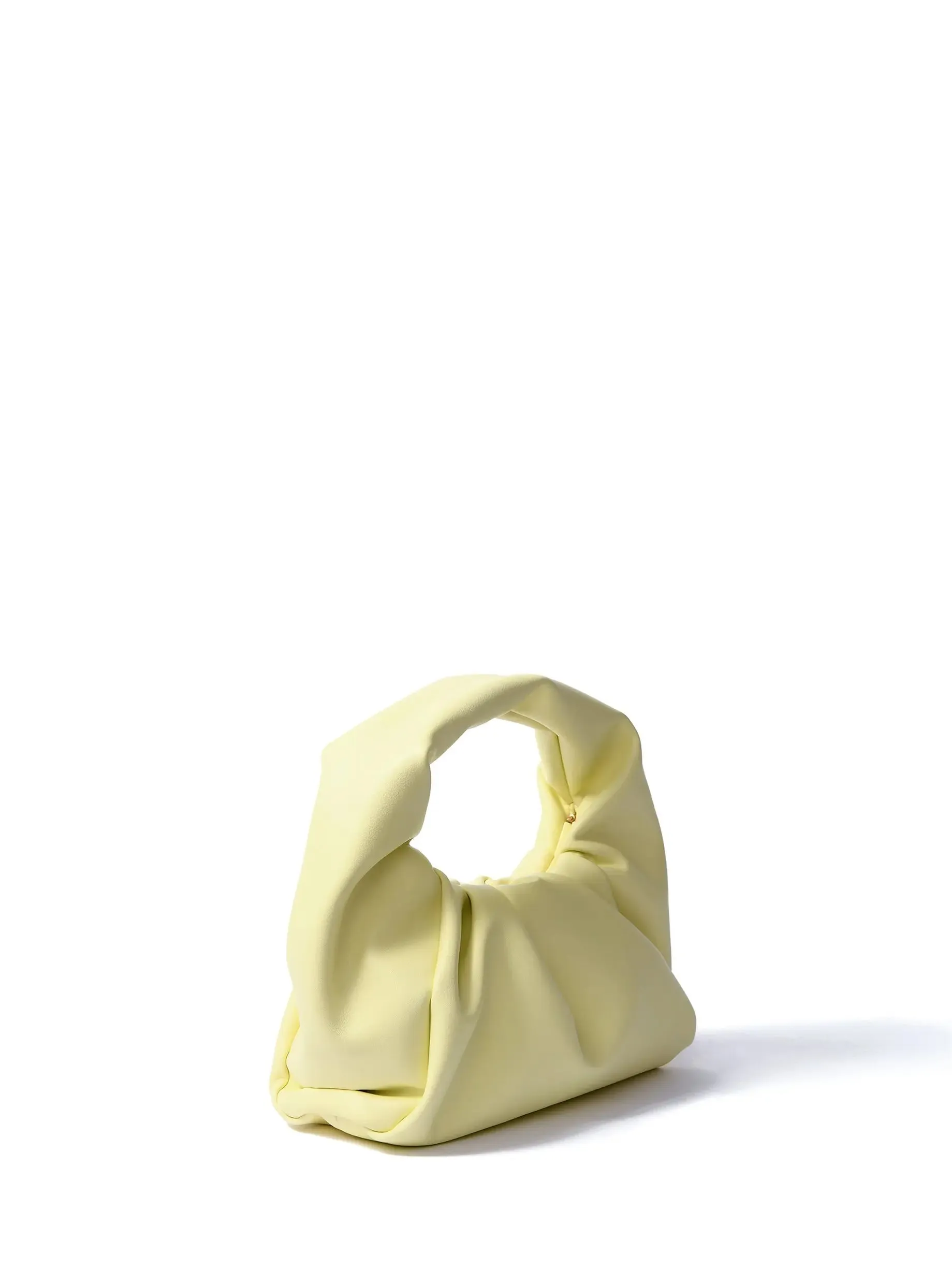 Marshmallow Croissant Leather Bag, Bright Yellow by Bob Oré
