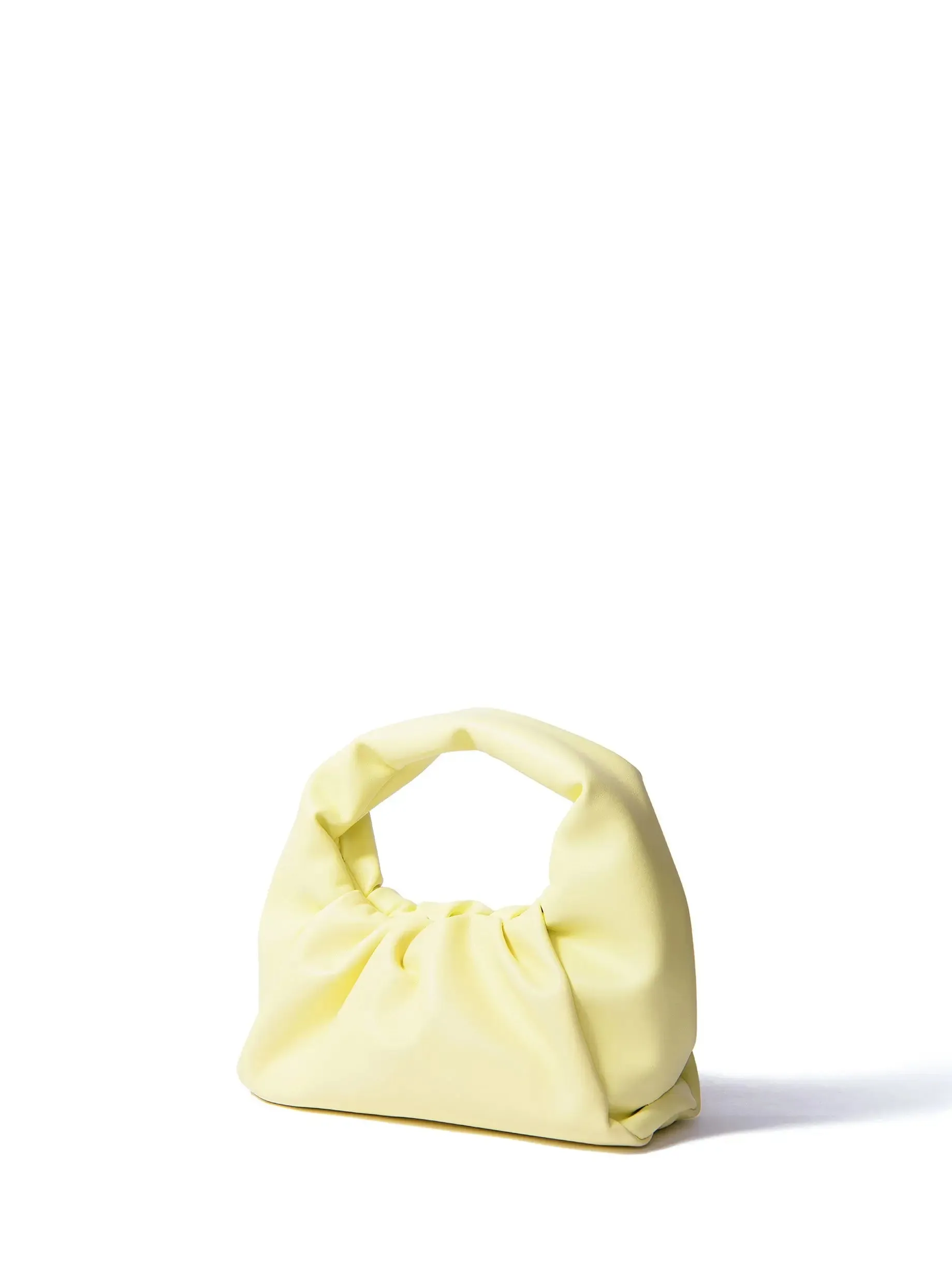 Marshmallow Croissant Leather Bag, Bright Yellow by Bob Oré