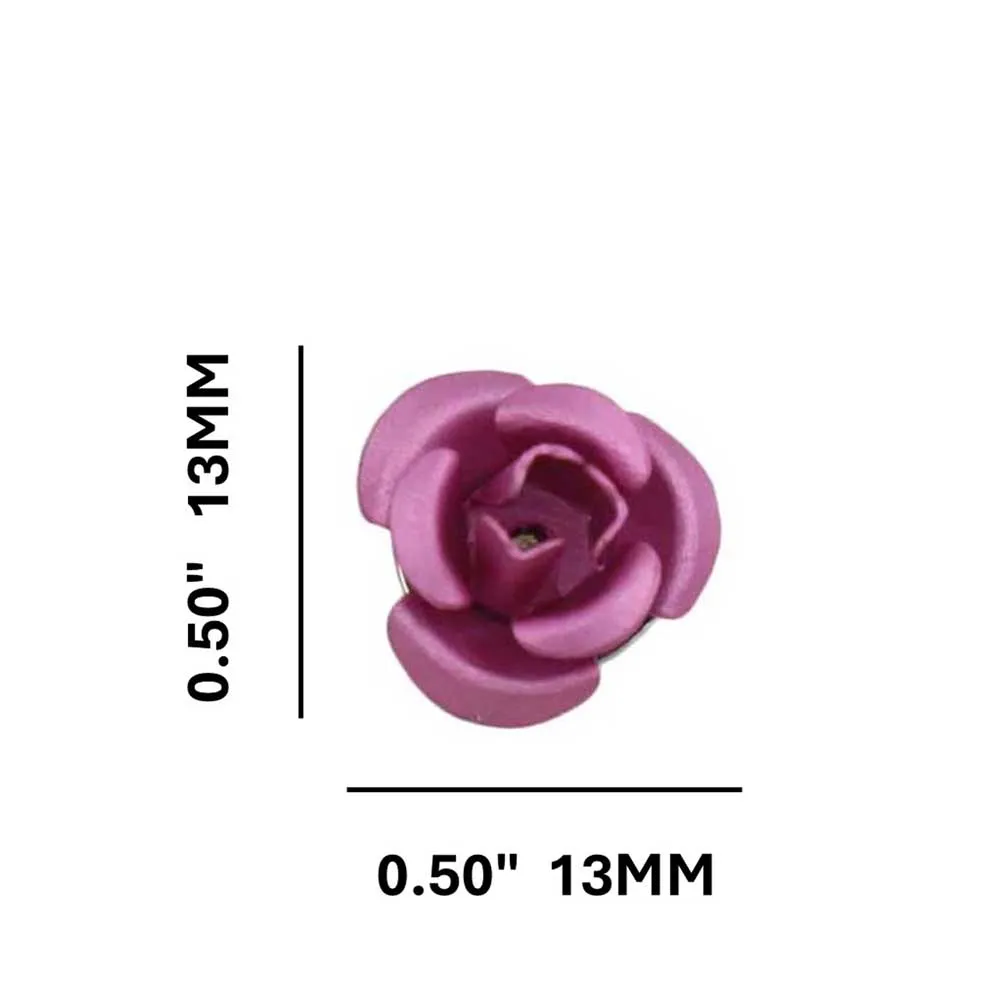Mauve Pink Rose Stud Pierced Earring - FE510PK