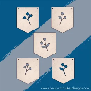 MDF Detailed Flowers Flag Bunting
