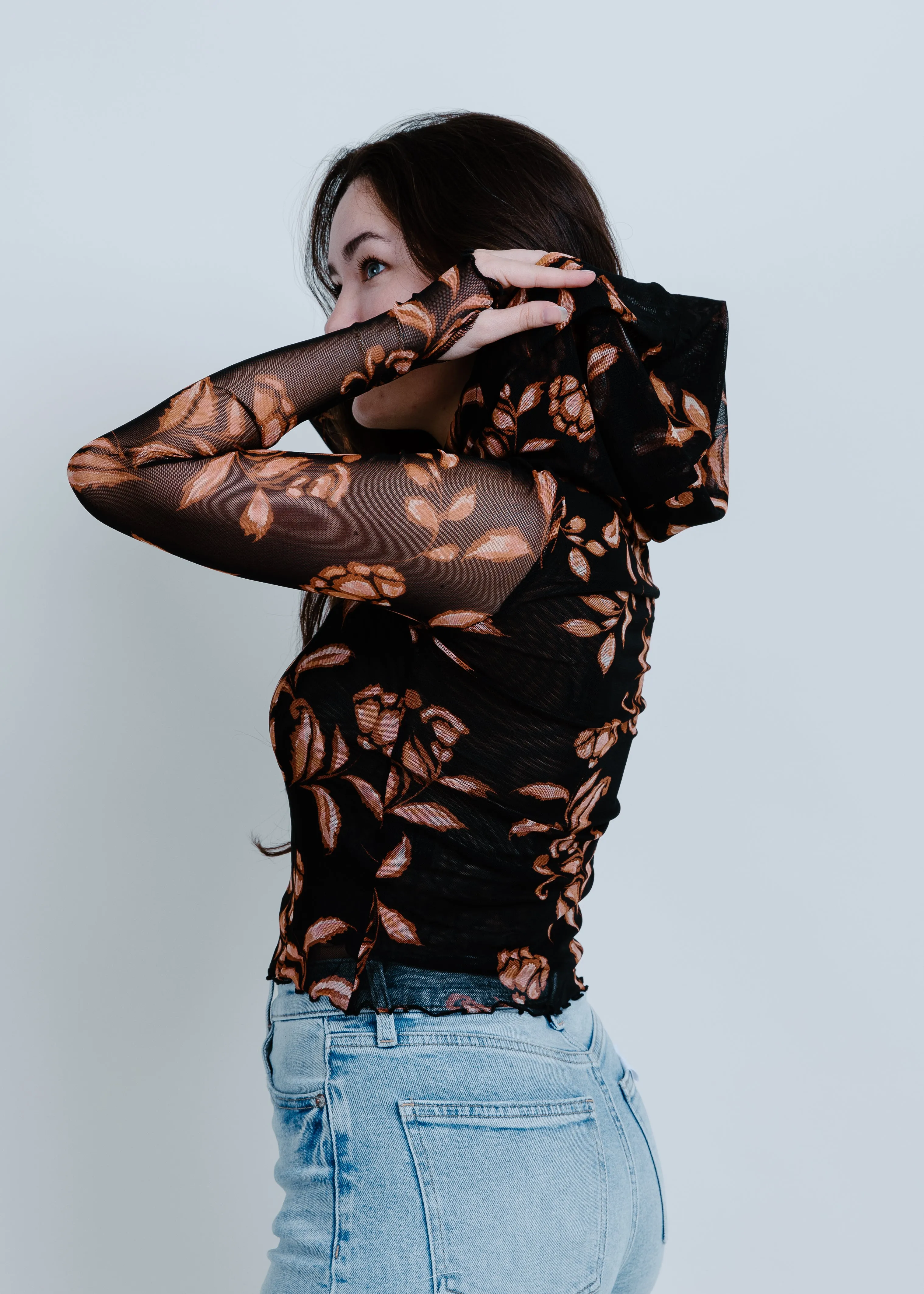 Meredith Floral Mesh Top