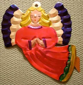Mexican Tin Ornaments: Colorful Angel