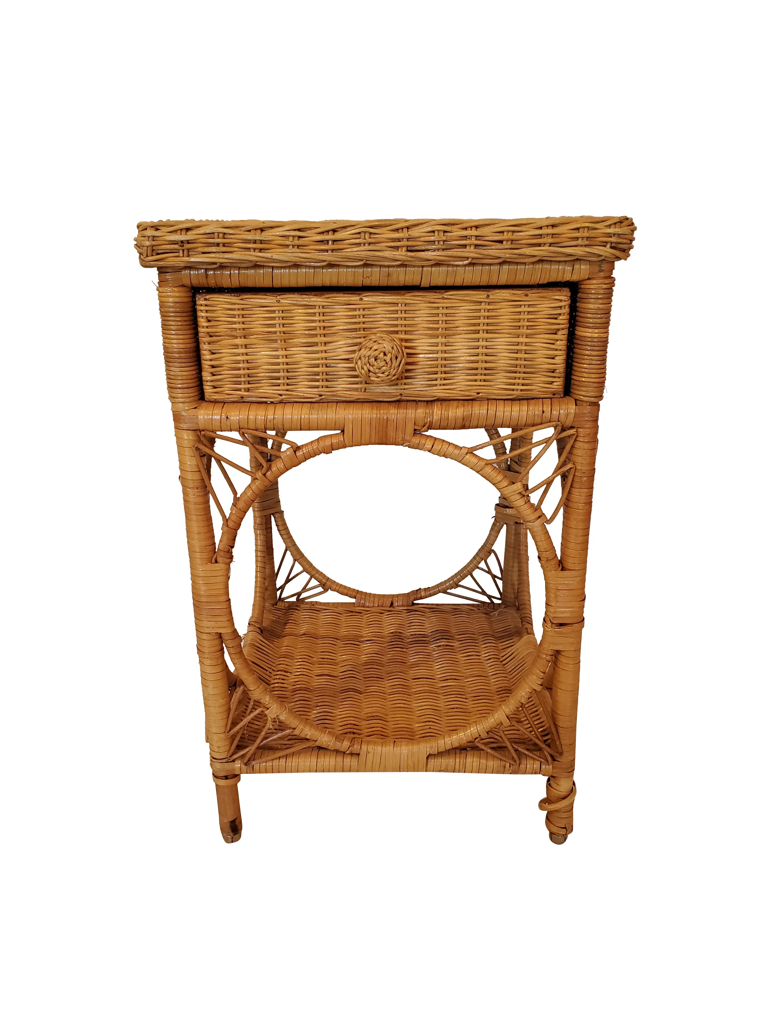 Mid Century Wicker Side Table