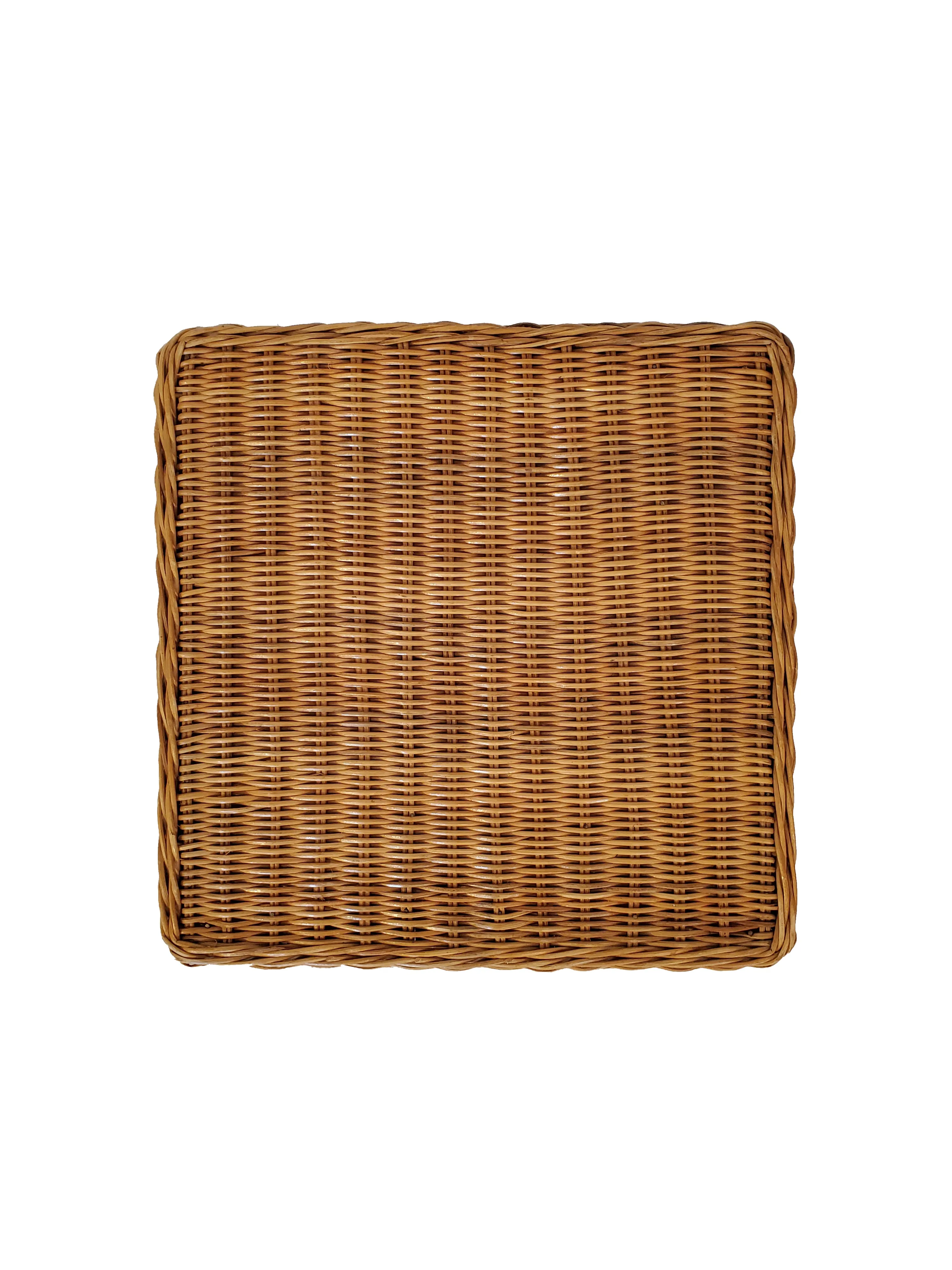 Mid Century Wicker Side Table