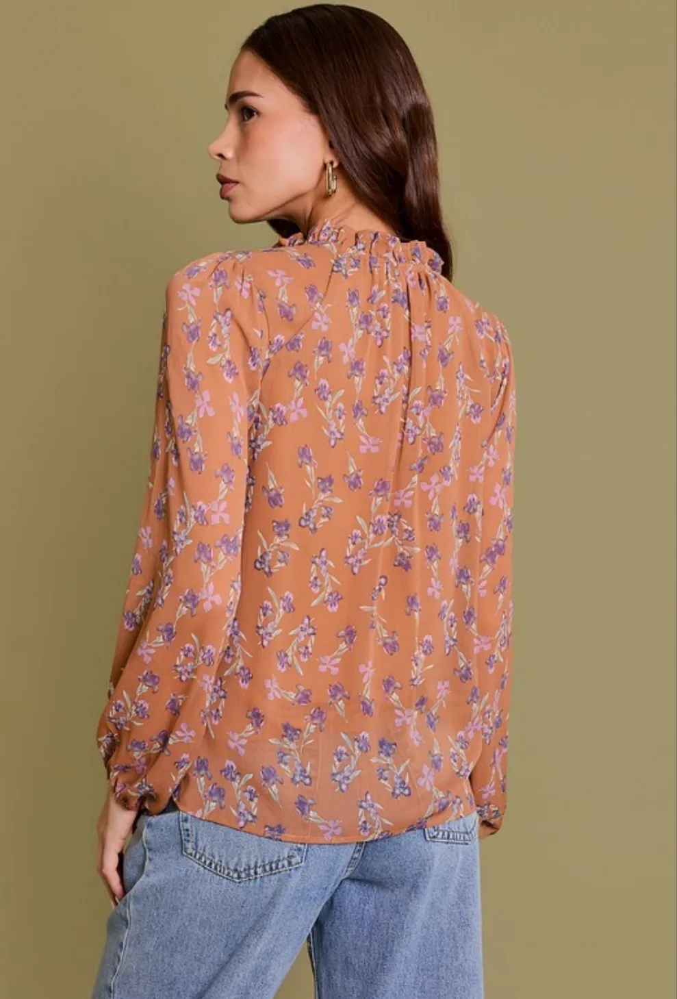 Mocha Mix Floral Top