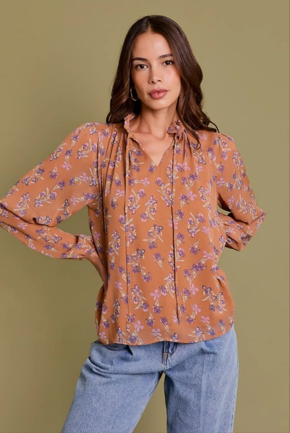 Mocha Mix Floral Top