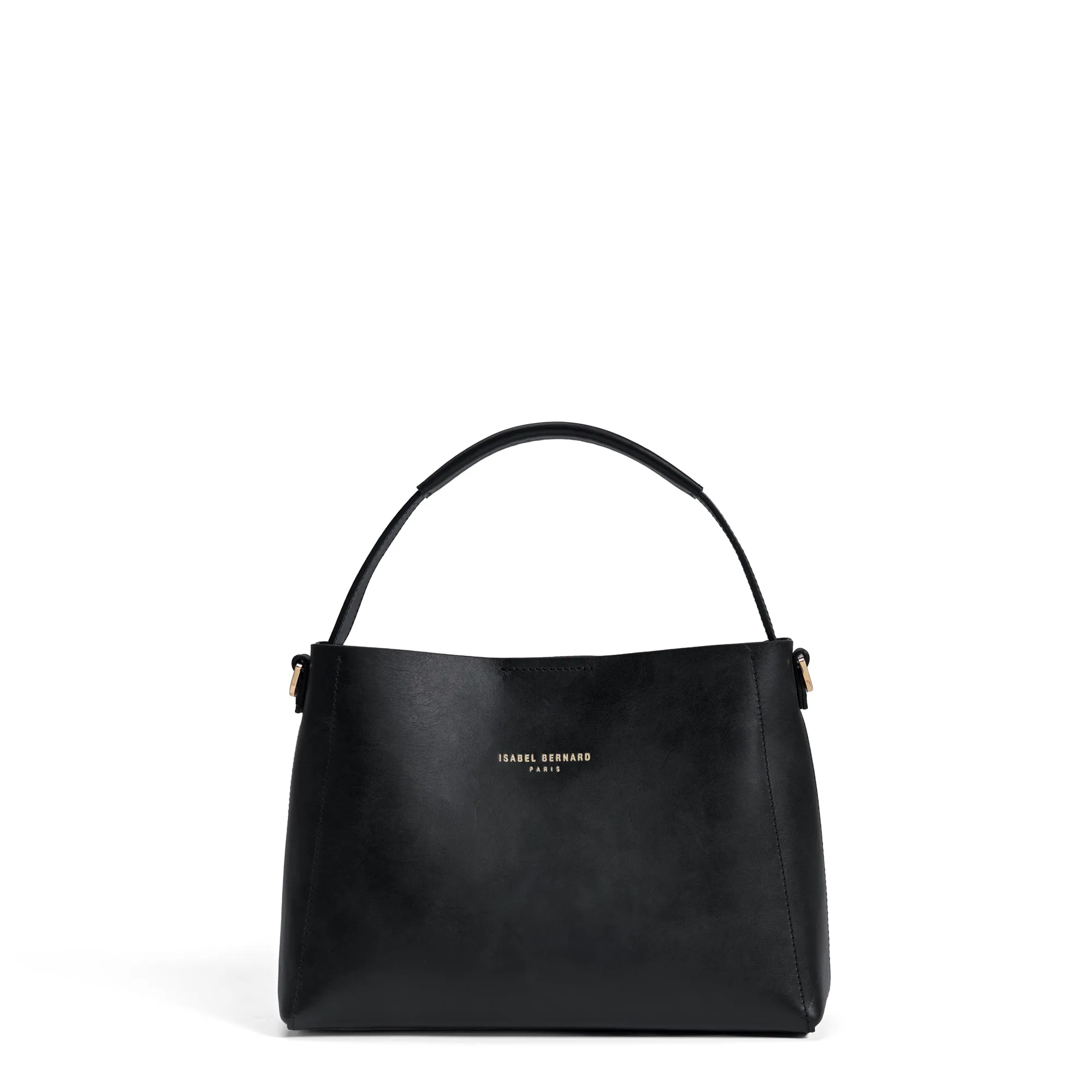 Montmartre Béatrice Midi black vegetable tanned leather handbag