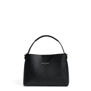 Montmartre Béatrice Midi black vegetable tanned leather handbag