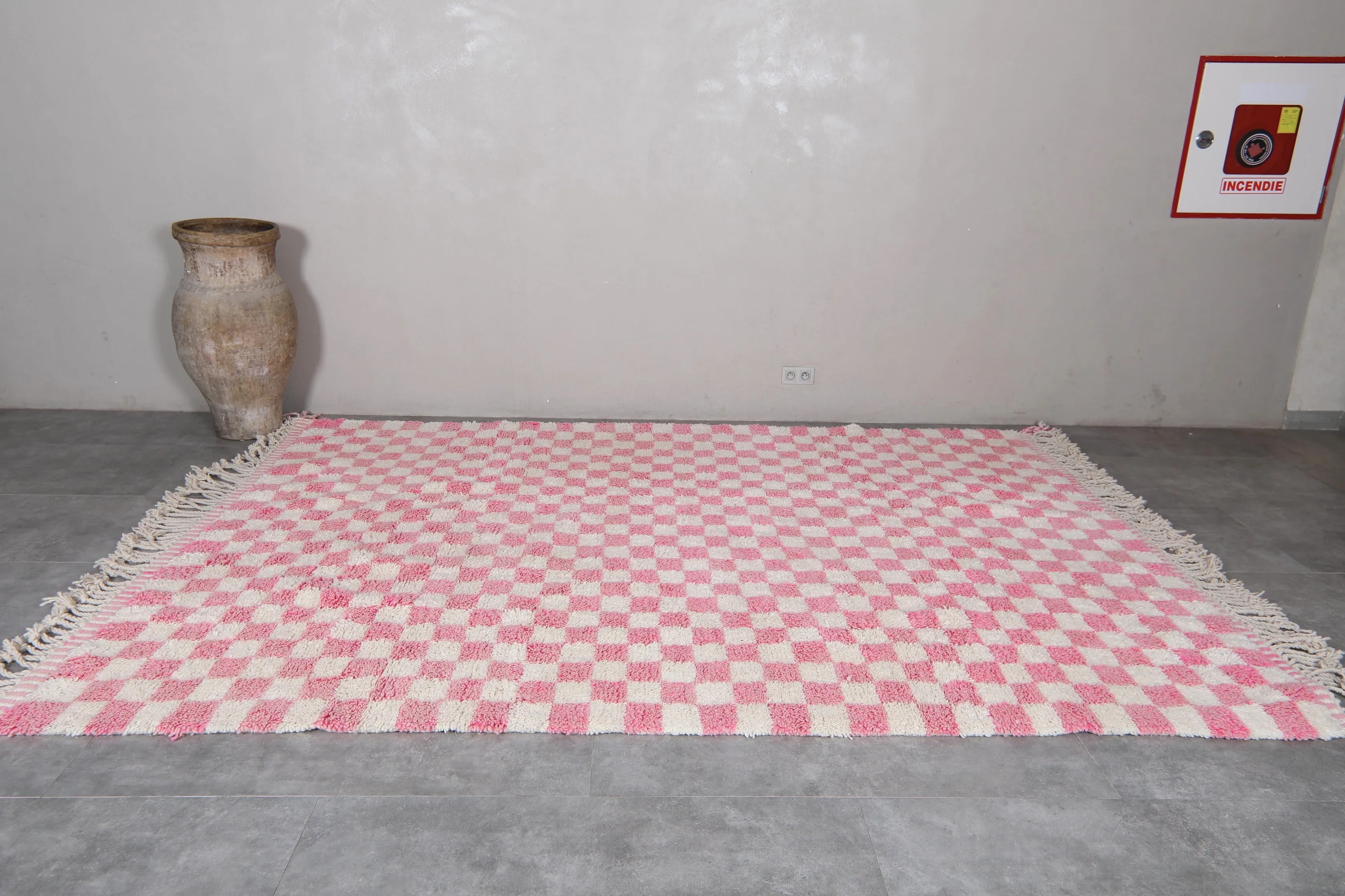 Moroccan Berber Checkered Rug - 8.2 x 11.2 ft | Unique Handmade