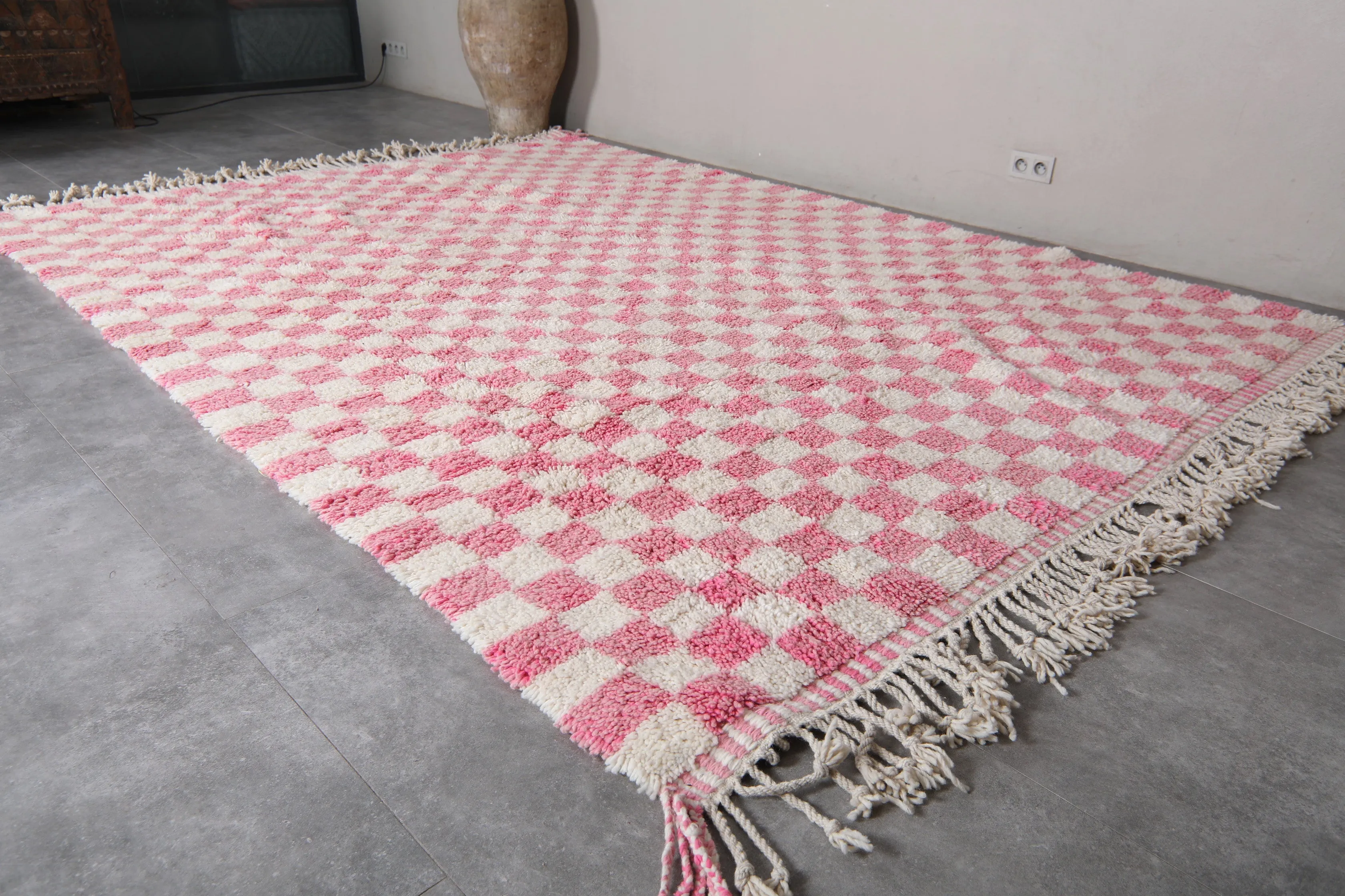 Moroccan Berber Checkered Rug - 8.2 x 11.2 ft | Unique Handmade