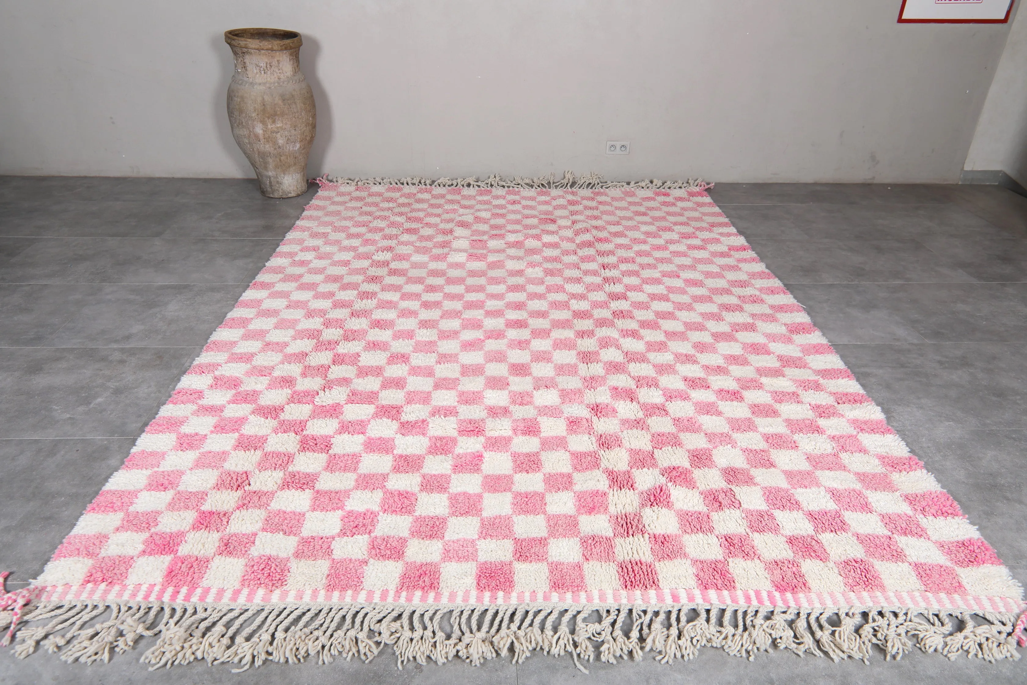 Moroccan Berber Checkered Rug - 8.2 x 11.2 ft | Unique Handmade
