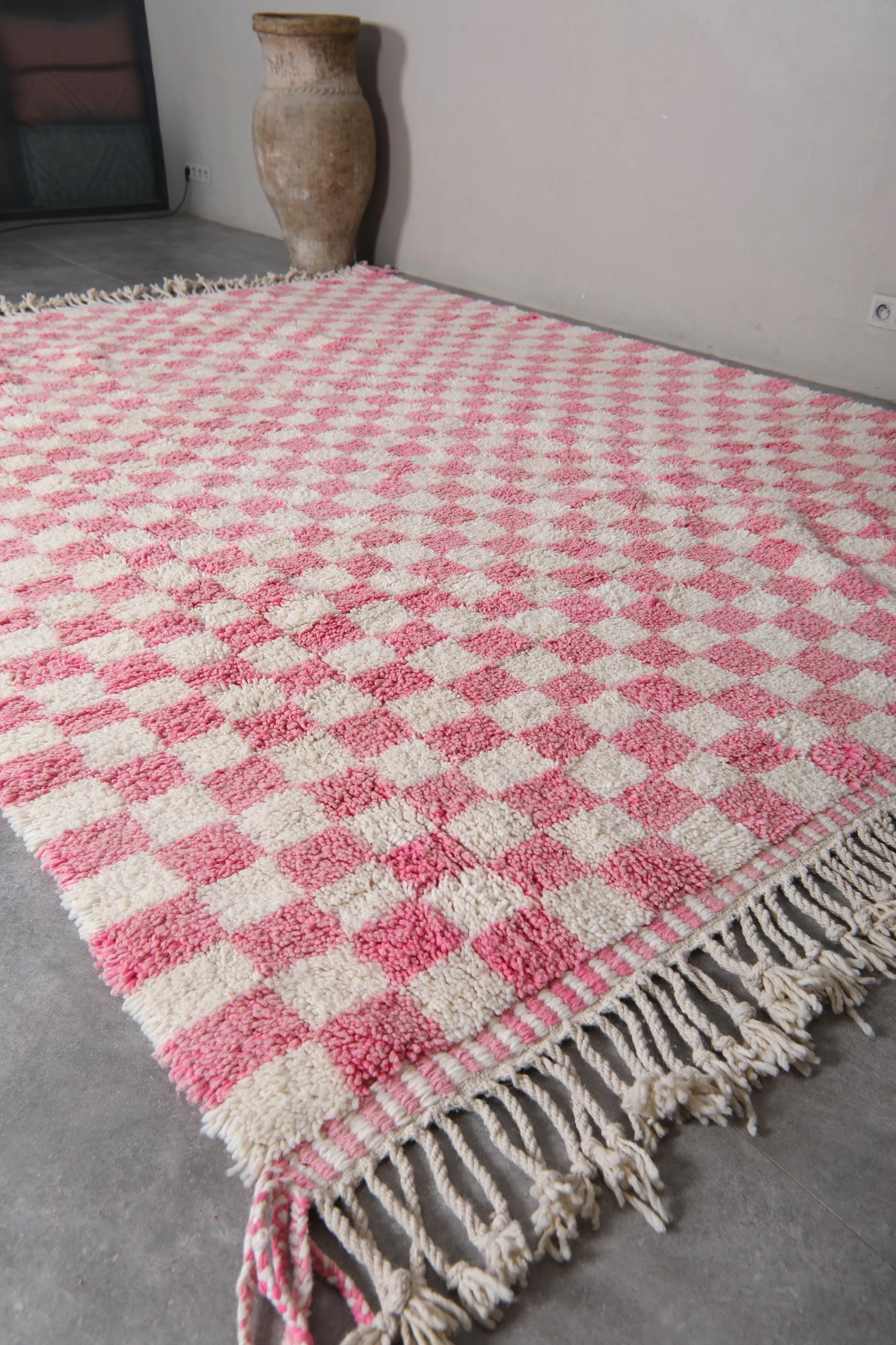 Moroccan Berber Checkered Rug - 8.2 x 11.2 ft | Unique Handmade