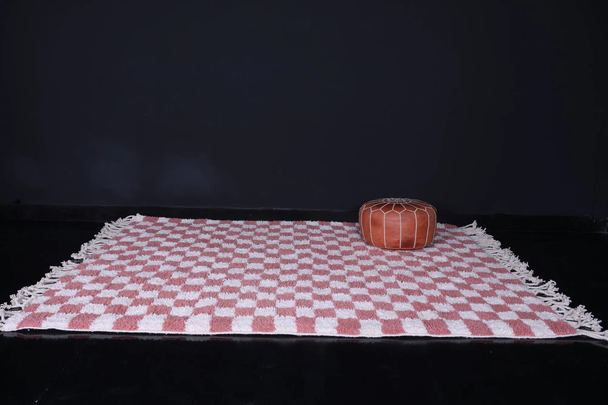 Moroccan Checkered rug - Pink checkered rug - Wool rug