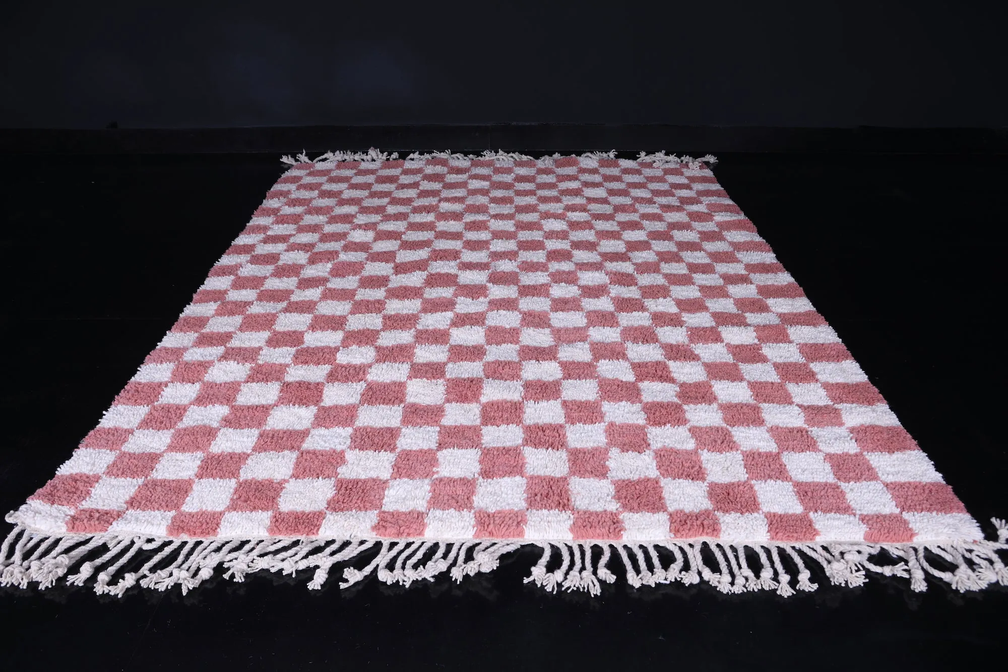 Moroccan Checkered rug - Pink checkered rug - Wool rug