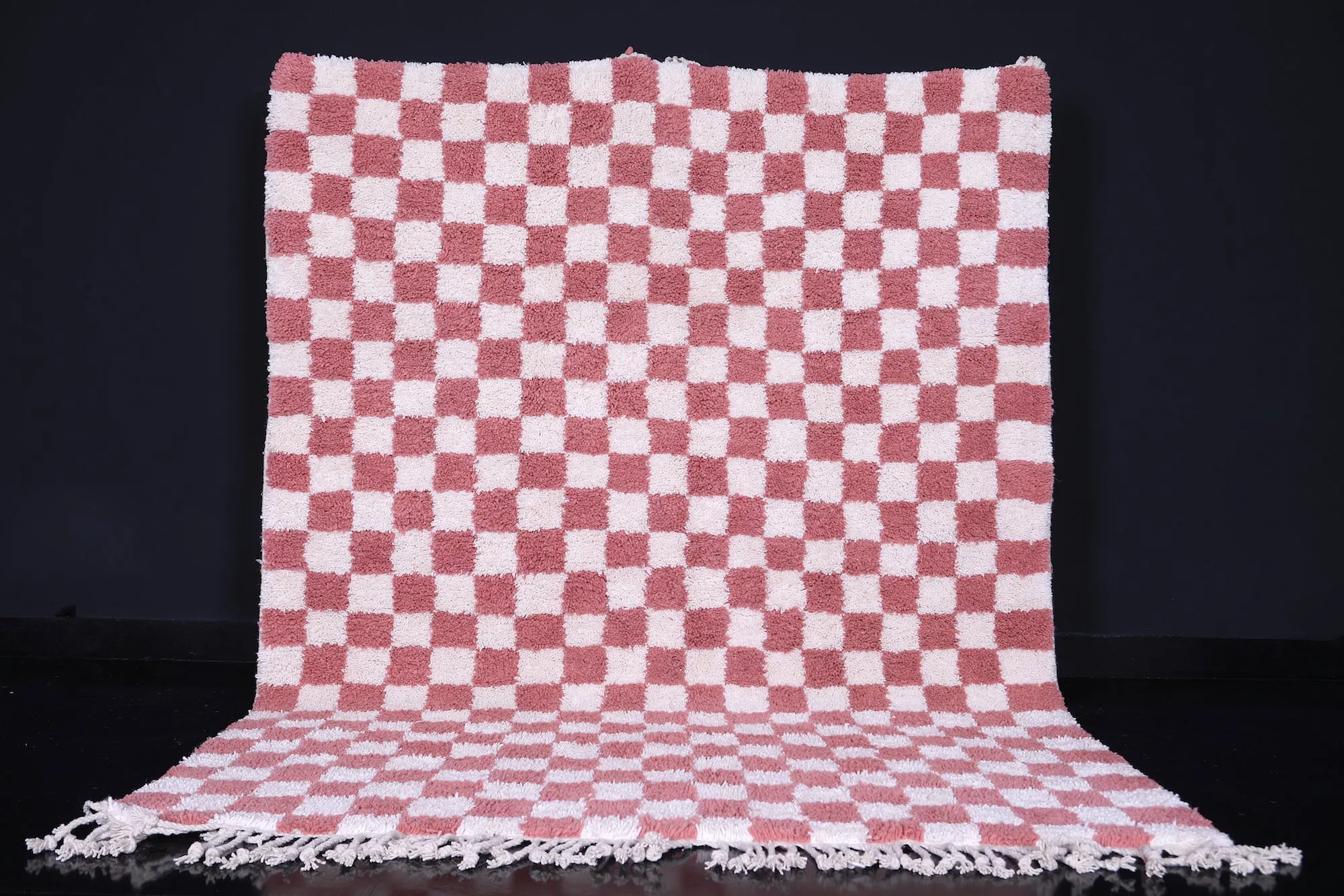 Moroccan Checkered rug - Pink checkered rug - Wool rug