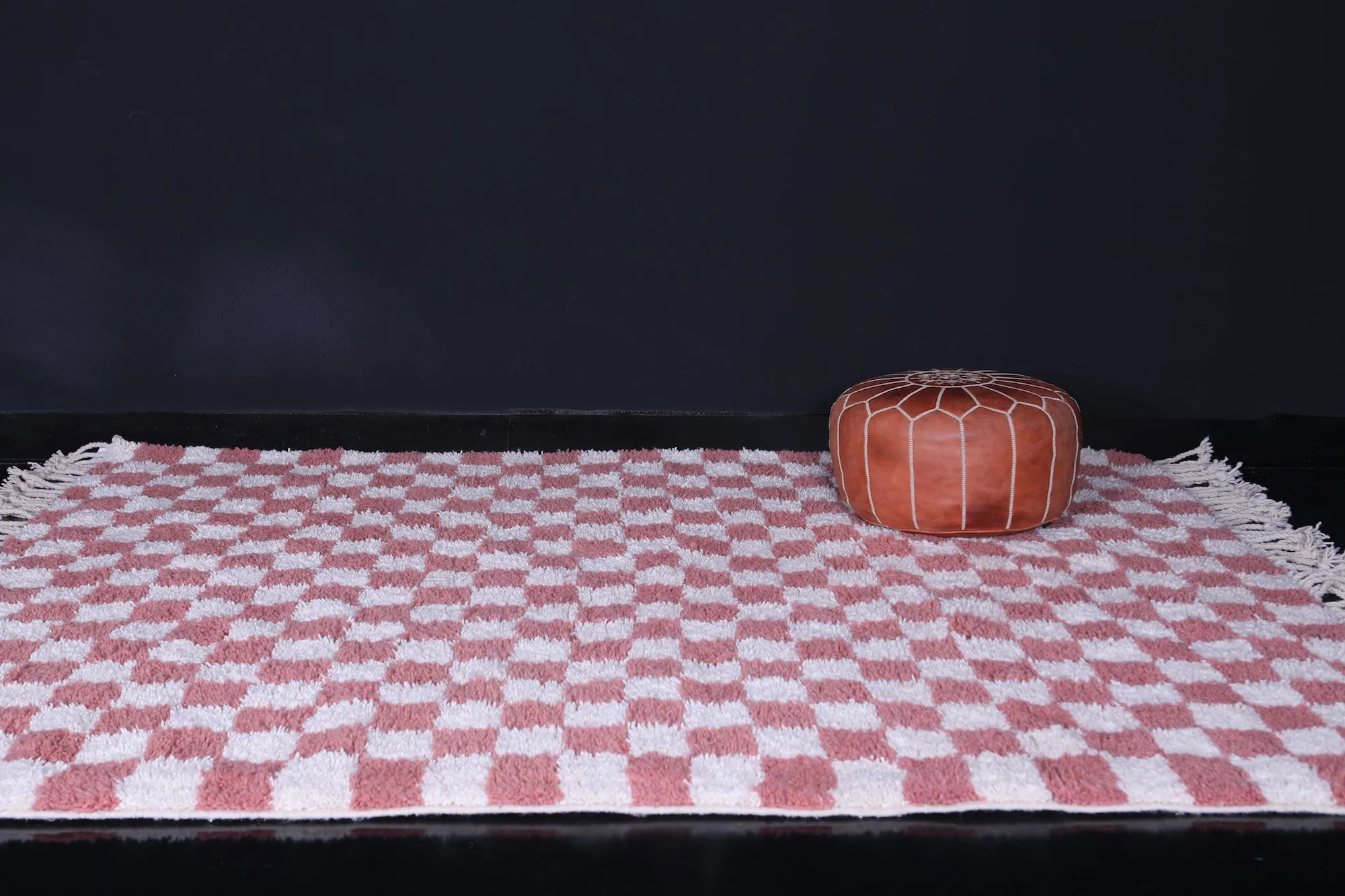 Moroccan Checkered rug - Pink checkered rug - Wool rug