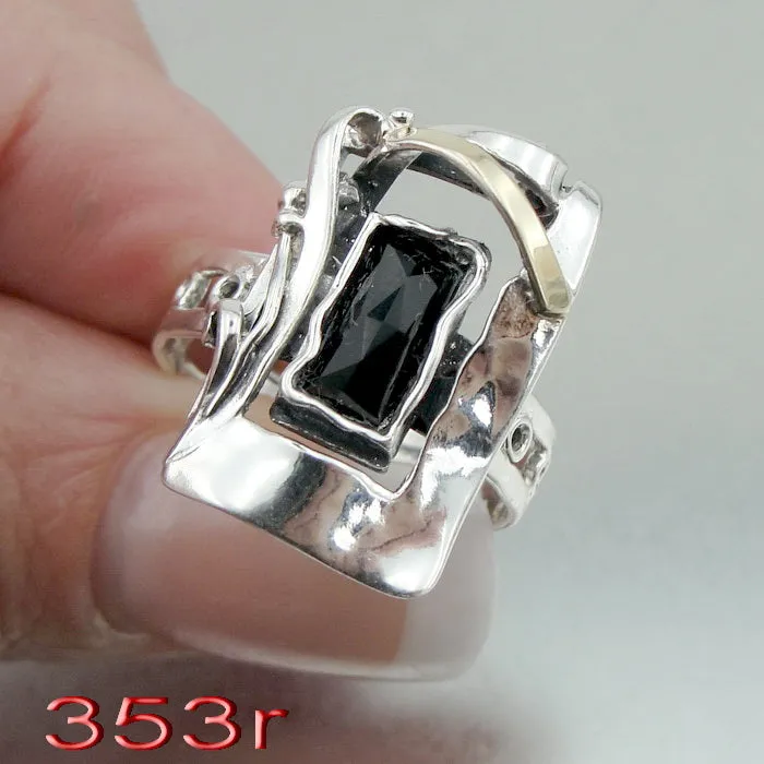 Mosaic Opal Sterling Silver and 9K Gold Artistic Ring