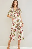 Natural colored Floral Jumpsuit