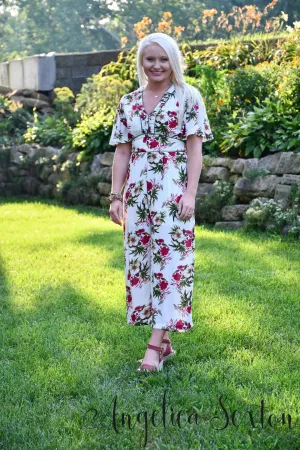 Natural colored Floral Jumpsuit