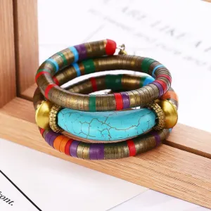 Natural STONE COLORFUL SNAKE  Bracelets