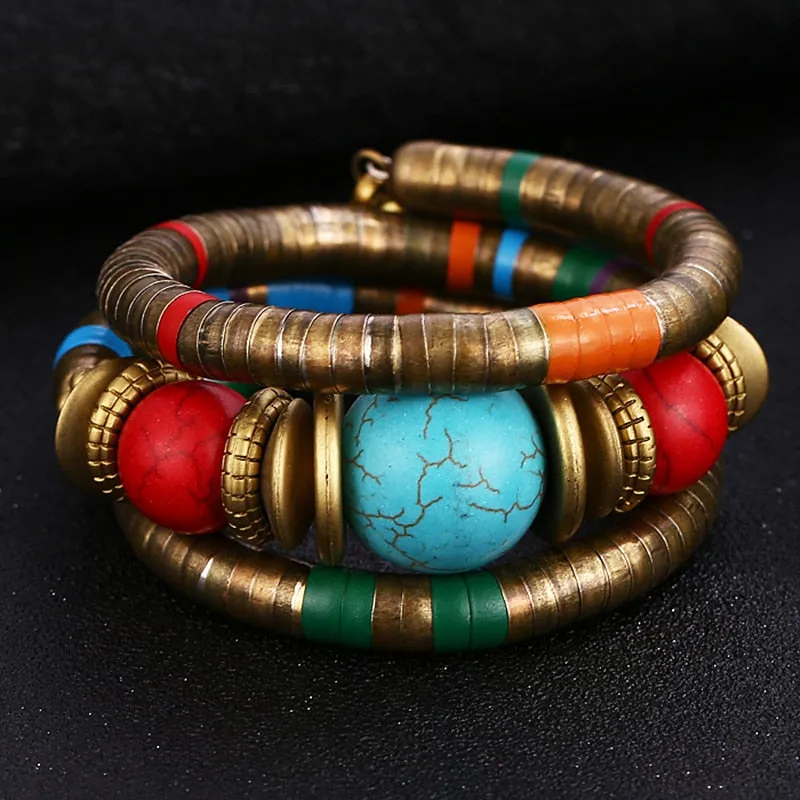 Natural STONE COLORFUL SNAKE  Bracelets