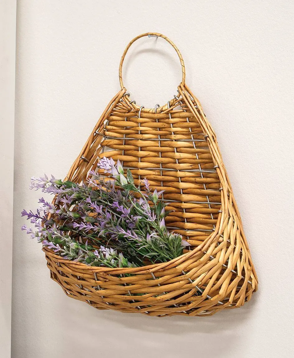 Natural Wicker Hanging Wall Basket