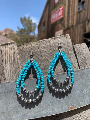 Navajo Pearl & Turquoise Nugget earrings
