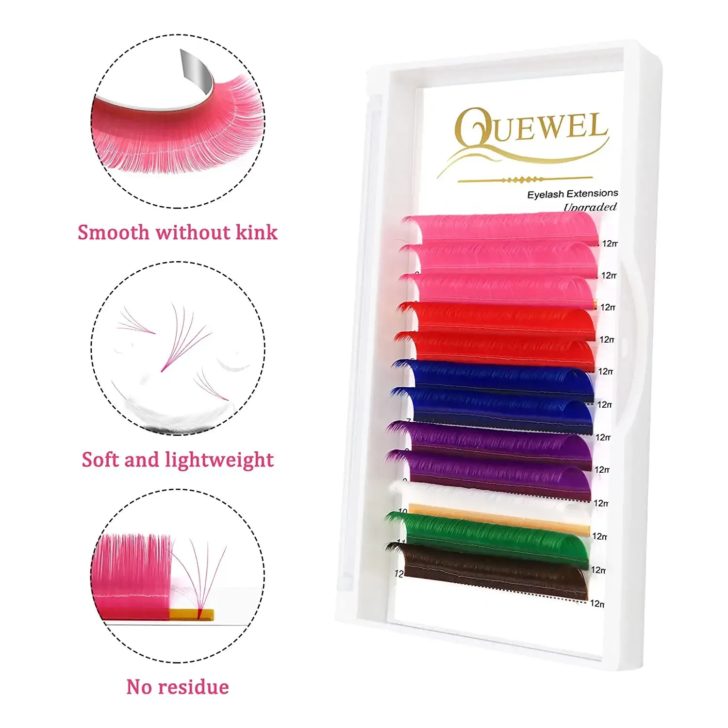 Neon  Colored Lash Self Fanning Lash Extensions 0.07mm